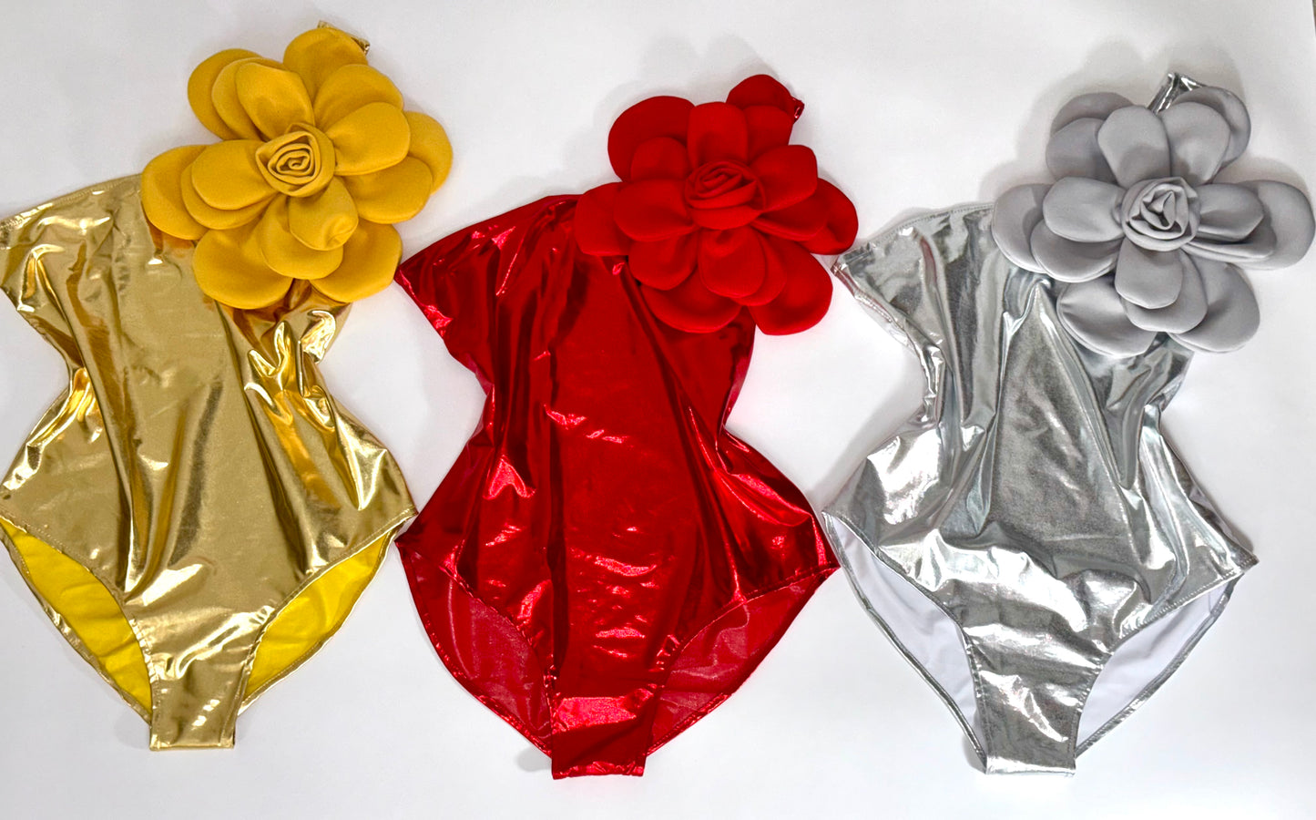 3D Metallic Flower Bodysuit