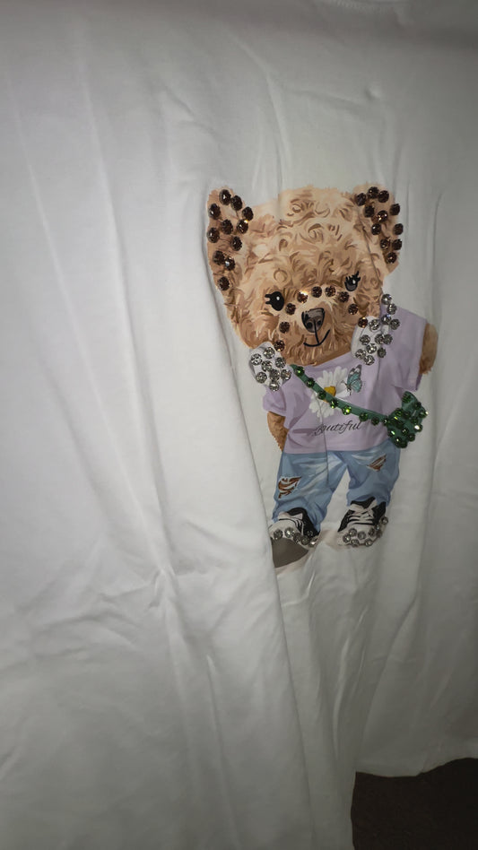 Oversized Bear Design T-Shirt