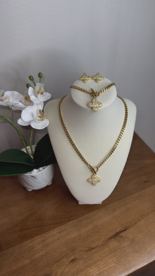 Rhinestone Brass Set